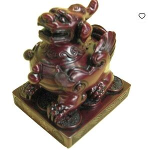 Feng Shui Resin Pi Xiu Dragon Dog Prosperity Wealth & Protection Statue 2x2x2.
